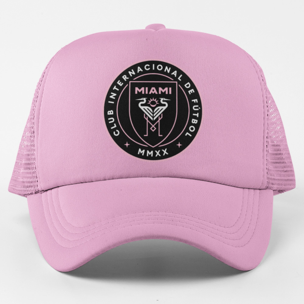 LIKE NEW Inter Miami Roundel Foam Trucker Mesh Snapback Hat LIGHT PINK
